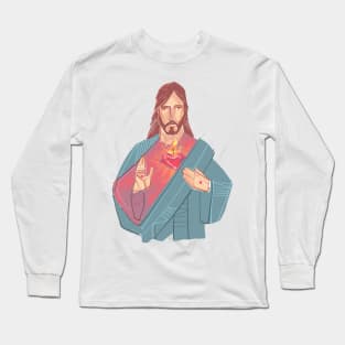 Jesus Christ Sacred Heart illustration Long Sleeve T-Shirt